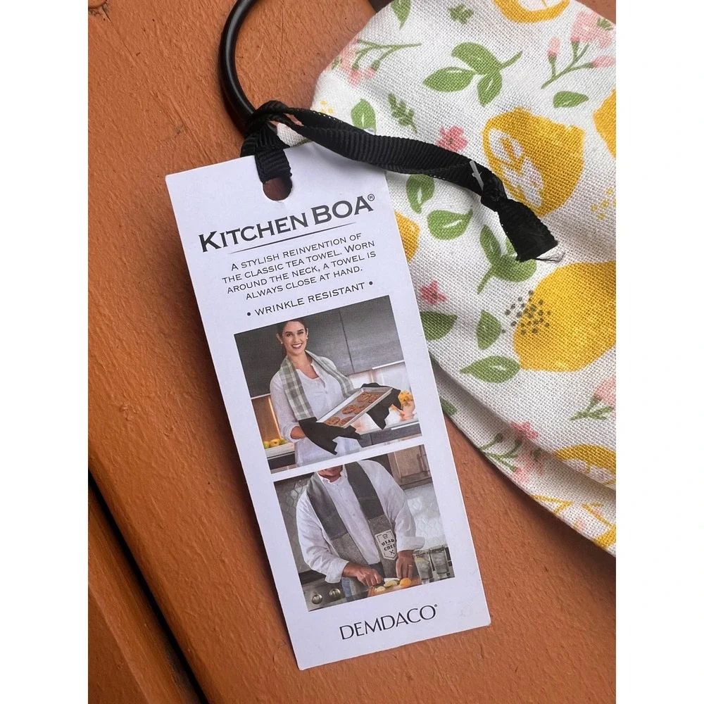 DEMDACO Squeeze The Day Lemon Kitchen Boa Cotton Waffle Knit Tea Towel 104180797